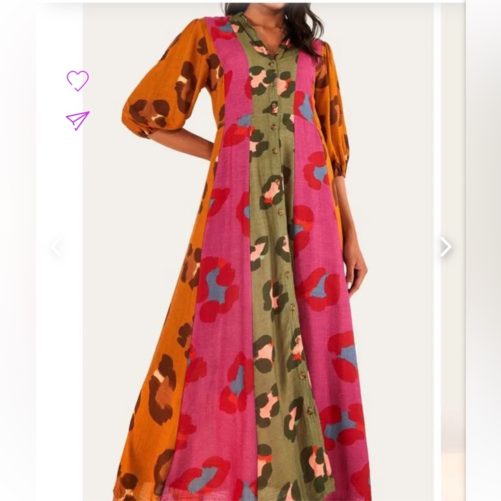 FARM Rio Colorful Long Sleeve Maxi Dress